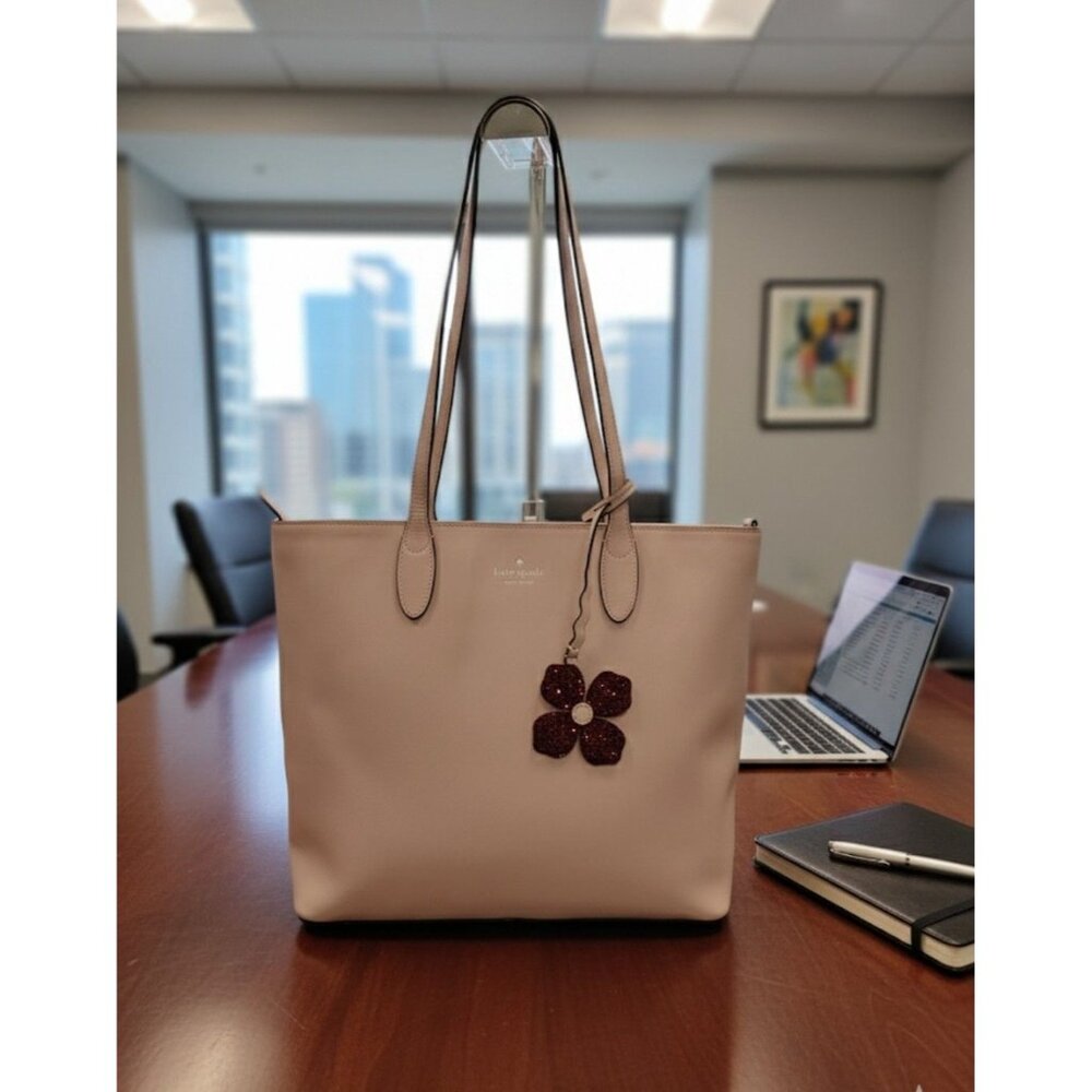 Kate Spade New York Kerri Medium Pink Smooth Leather Tote Shoulder Bag - Picture 3 of 16